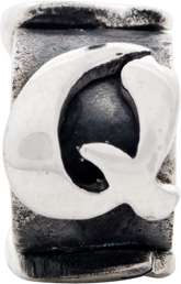 Sterling Silver 925 Antiqued Letter Q Bead for Personalized Jewelry